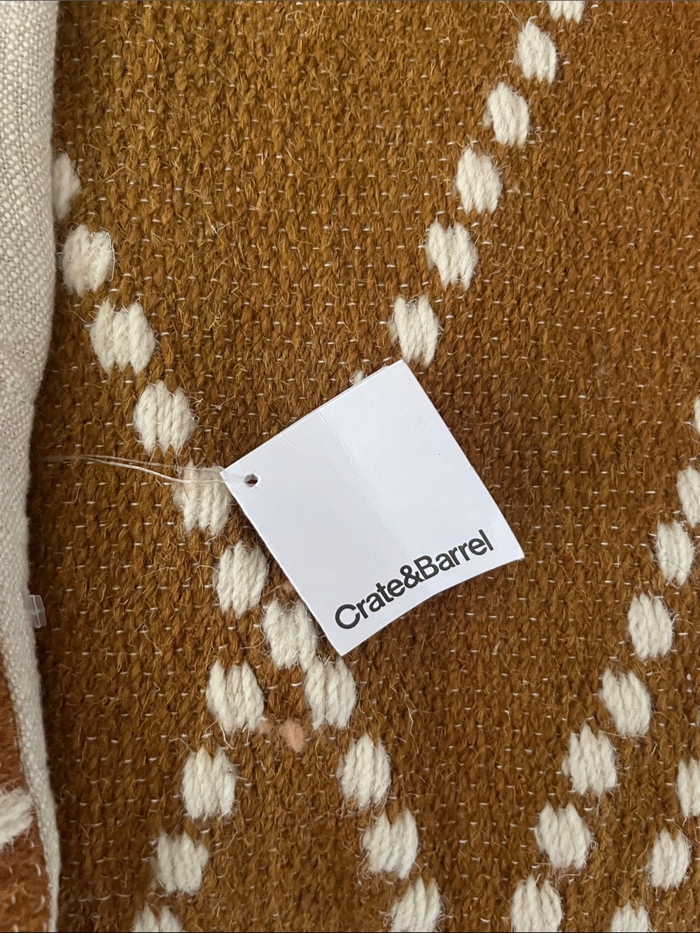 Crate&Barrel Rust Brown and Cream Patterned Throw Pillow Covers. Set of 2 - Picture 5 of 7